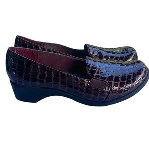 Soft Style Womens Wedge Loafers Leather Croc Slip On By Hush Puppies Size 11